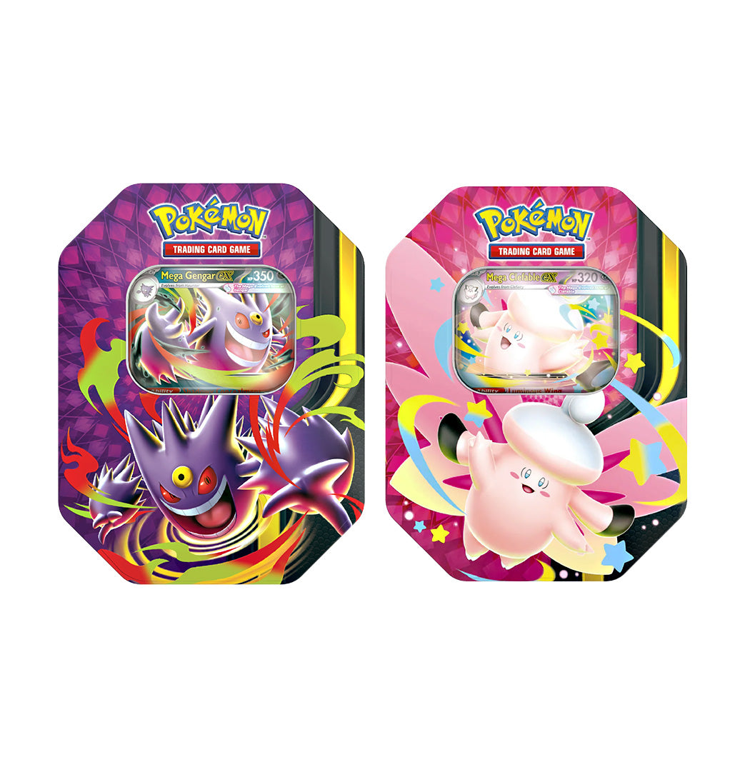 Mega Gengar EX y Mega Clefable EX Tin (ESP)