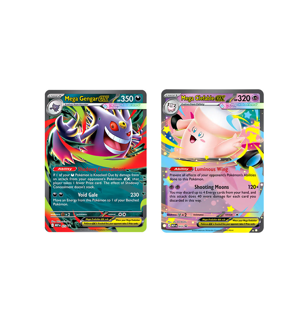 Mega Gengar EX y Mega Clefable EX Tin (ESP)